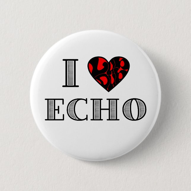 I LubDub Echo Red 6 Cm Round Badge (Front)