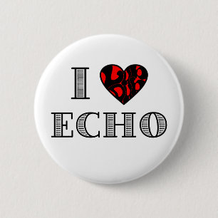 I LubDub Echo Red 6 Cm Round Badge