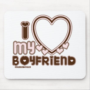 i luv brown bf mouse pad