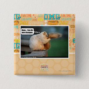 I luv dis new shampoo 15 cm square badge