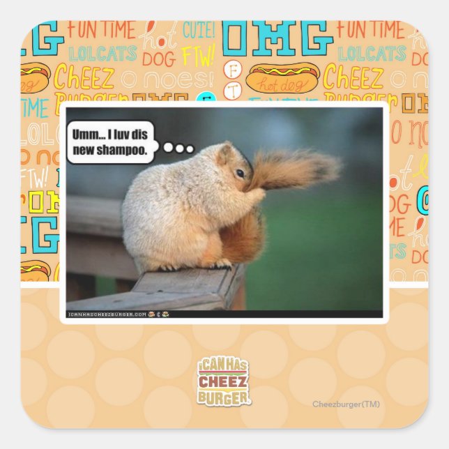 I luv dis new shampoo square sticker (Front)