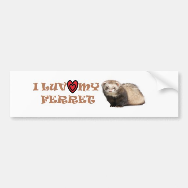 I Luv My Ferret Bumper Sticker (Front)