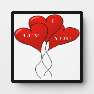 "I LUV YOU" BALLOONS PLAQUE