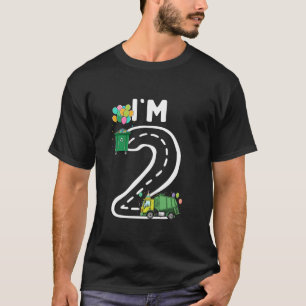 I m 2 Two Years Old Garbage Truck 2nd Birthday Boy T-Shirt