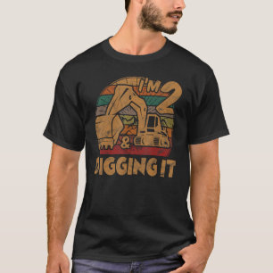 I m 2 Year Old 2nd Birthday Boy Excavator Constru T-Shirt