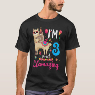 I m 3 And Llamazing Llama Theme 3rd Birthday Party T-Shirt