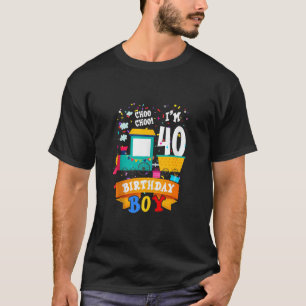I m 40th Birthday Boy Cute Train 40 Year Old B Day T-Shirt