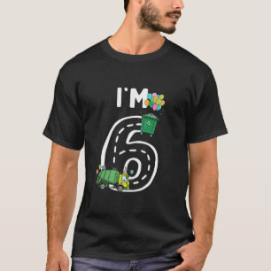 I m 6 Six Years Old Garbage Truck 6th Birthday Boy T-Shirt