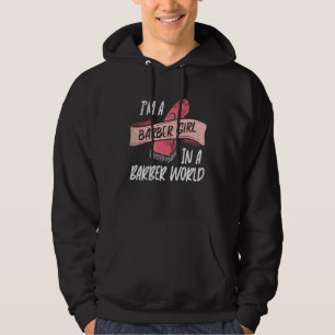 I m A Barber Girl Retro Pink Hair Clipper Hairdre Hoodie