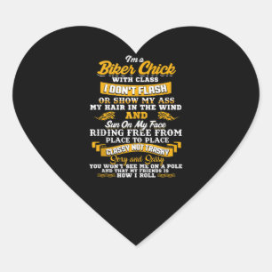 I’m A Biker Chick Gift For Motorbike Lovers Heart Sticker