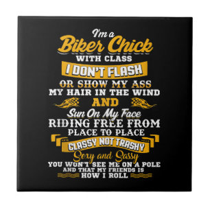 I’m A Biker Chick Gift For Motorbike Lovers Tile