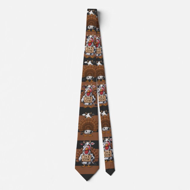 I’m a Cow Turkey | Funny Thanksgiving Disguise Tie (Front)