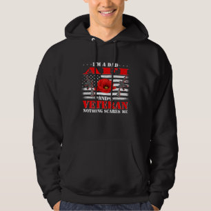 I m A Dad Afi And A Veteran Nothing Scares Me Flag Hoodie