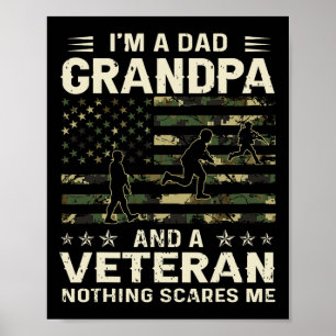 I&# m A Dad Grandpa And Veteran Fathers Day Ameri Poster