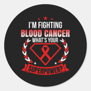 I’m A Fighter Blood Cancer Ribbon Awareness Classic Round Sticker