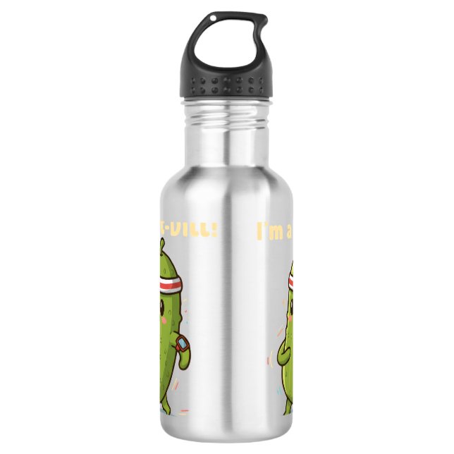 I’m a Fit-Dill! Funny Fitness Pickle Pun Design |  532 Ml Water Bottle (Front)