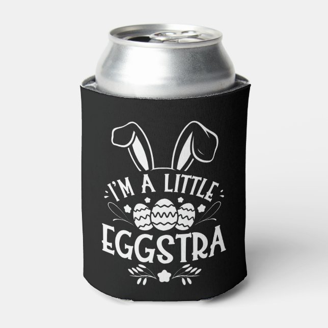 I’m A Little Eggstra Funny Rabbit Easter Bunny Can Cooler (Can Front)