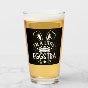 I’m A Little Eggstra Funny Rabbit Easter Bunny Glass