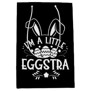 I’m A Little Eggstra Funny Rabbit Easter Bunny Medium Gift Bag