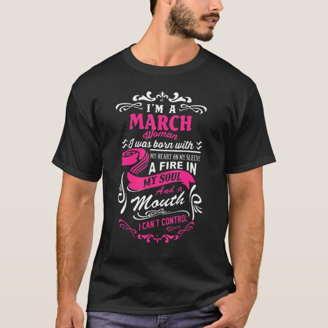 I M A March Woman Essential T-Shirt (Front)