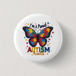 I’m a Proud Autism Auntie Autism Awareness 3 Cm Round Badge
