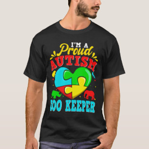 I M A Proud Autism Zoo Keeper Puzzle Heart Autisti T-Shirt