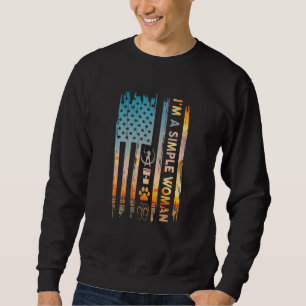 I M A Simple Woman Archery American Flag Dog Cat P Sweatshirt