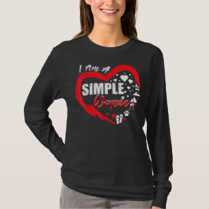 I M A Simple Woman Fire Mountain Camping Wine Dog  T-Shirt