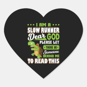 I m A Slow Runner Turtle Funny Marathon Running Heart Sticker