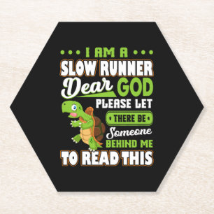 I m A Slow Runner Turtle Funny Marathon Running Paper Coaster