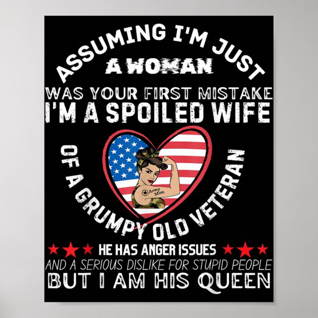 I’m A Spoiled Wife Of A Grumpy Old Veteran Husband Poster (Front)