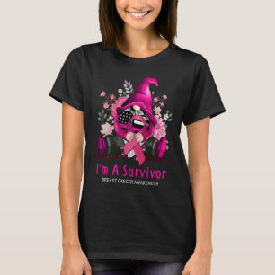 I’m A Survivor Gnome Pink Ribbon Breast Cancer Awa T-Shirt