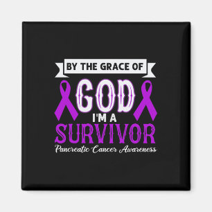 I’m A Survivor Pancreatic Cancer Purple Ribbon Chr Magnet