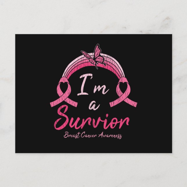 I’m A Survivor Warrior Breast Cancer Awareness Postcard (Front)