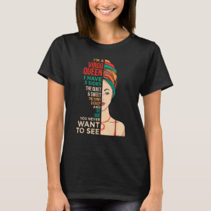 I m A Virgo Queen Vintage Melanin Black Women Horo T-Shirt