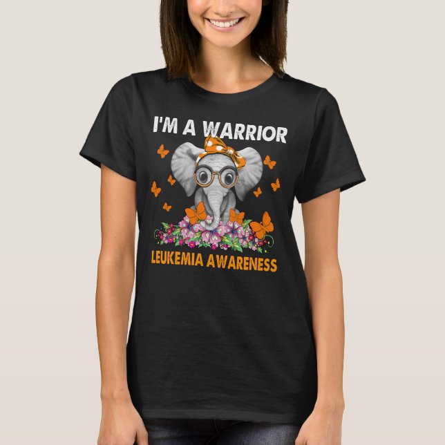 I’m A Warrior Leukaemia Awareness Elephant Butterf T-Shirt (Front)