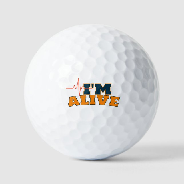 I’m Alive Funny Quote Tote Bag Golf Balls (Front)