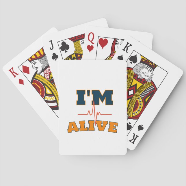 I’m Alive Funny Quote Tote Bag Playing Cards (Back)