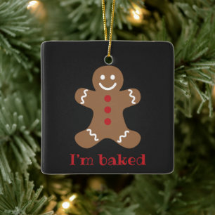 I’m baked funny gingerbread man photo ceramic ornament