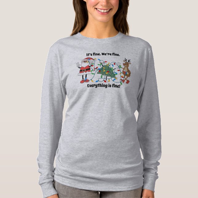 I’m Fine…Funny Christmas Long Sleeve T-Shirt (Front)