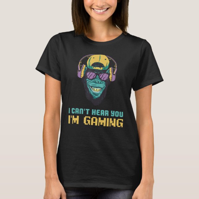 I m gaming Ich kann dich nicht hören ich zocke Gam T-Shirt (Front)