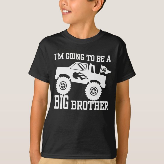 I’m Going To Be A Big Brother Monster Truck T-Shirt (Front)