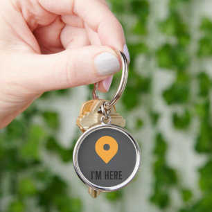  “I’m Here – Minimal Location Pin Sticker  Key Ring