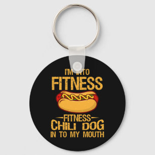 I M Into Fitness Gym Workouts Vintage Chilli Dog I Key Ring