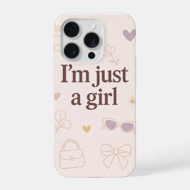 I’m Just a Girl Aesthetic iPhone 15 Pro Case  (Back)