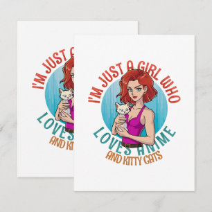 I m Just a Girl Who Loves Cats Enclosure Card