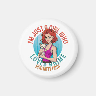 I m Just a Girl Who Loves Cats Magnet