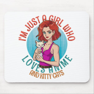 I m Just a Girl Who Loves Cats Mouse Pad