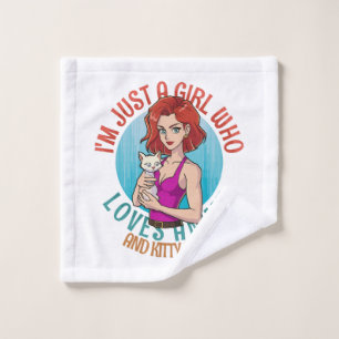 I m Just a Girl Who Loves Cats Wash Cloth