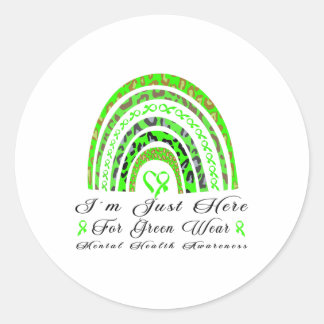 I´m Just Here For Green Wear Rainbow Mental Health Classic Round Sticker